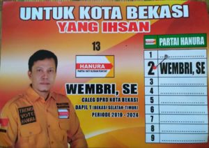 Wembri SE ,Caleg Hanura Dapil Bekasi Selatan dan Bekasi Timur Kota Bekasi