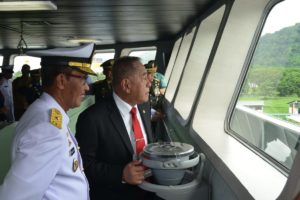 Menhan Sasikan Serah Terima KRI Teluk Lada 521 Buatan Dalam Negeri Perkuat TNI AL