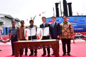 Menteri Pertahanan RI Meluncuran Alutsista Strategis Kapal Selam Terbaru TNI AL Alugoro-405