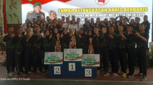 Sambut HUT TNI Ke-74 Kodim Pusat Kirim Pelajar Mengikuti Perlombaan Baris Berbaris