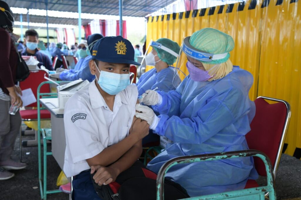 TNI AU Jemput Bola Pelaksanaan Serbuan Vaksinasi di Yogyakarta